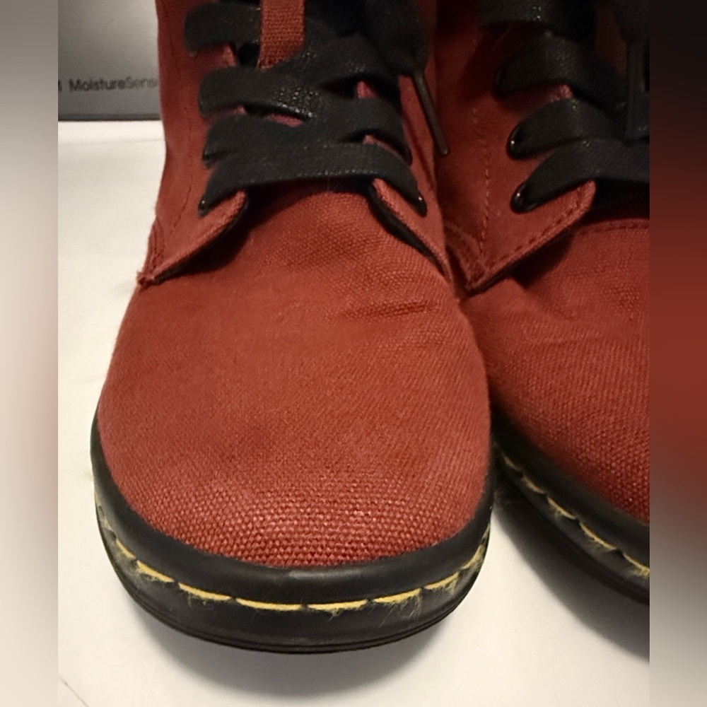 DR MARTENS Maelly Women's Lightweight Canvas Maroon Red Sneaker Boots Size 7 - Picture 7 of 12